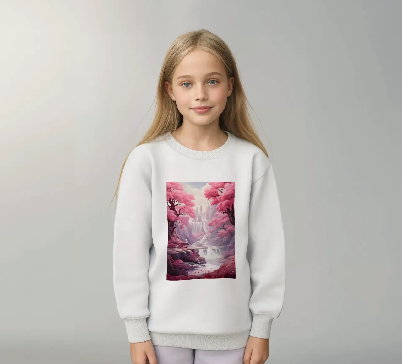 Waterfall Sakura Trees felpa bambino da Mikesell
