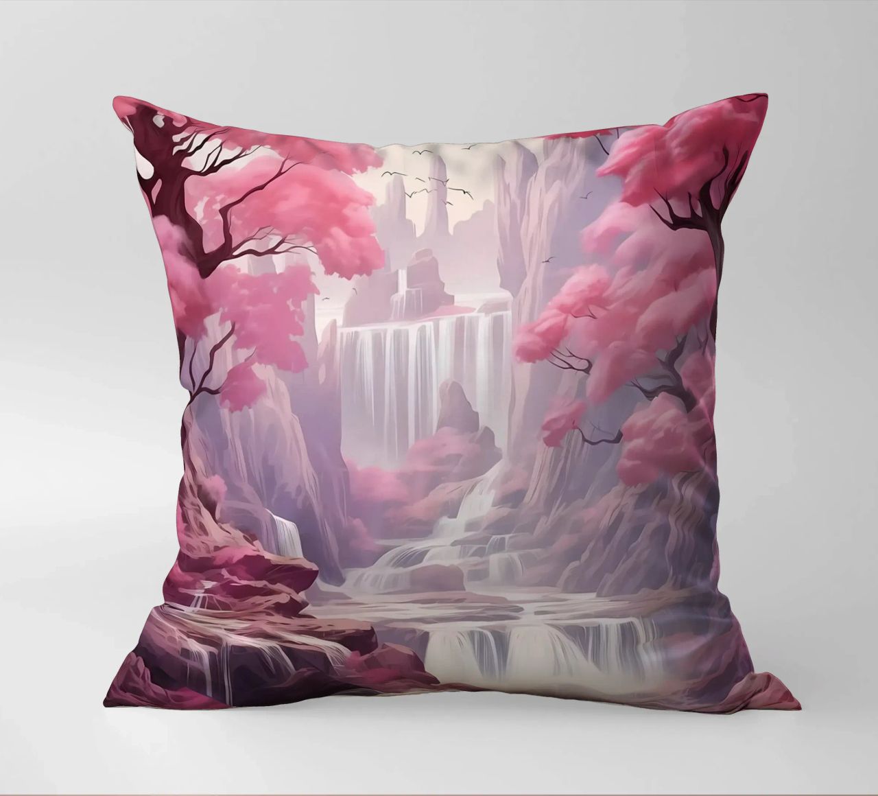 Waterfall Sakura Trees cuscino da Mikesell