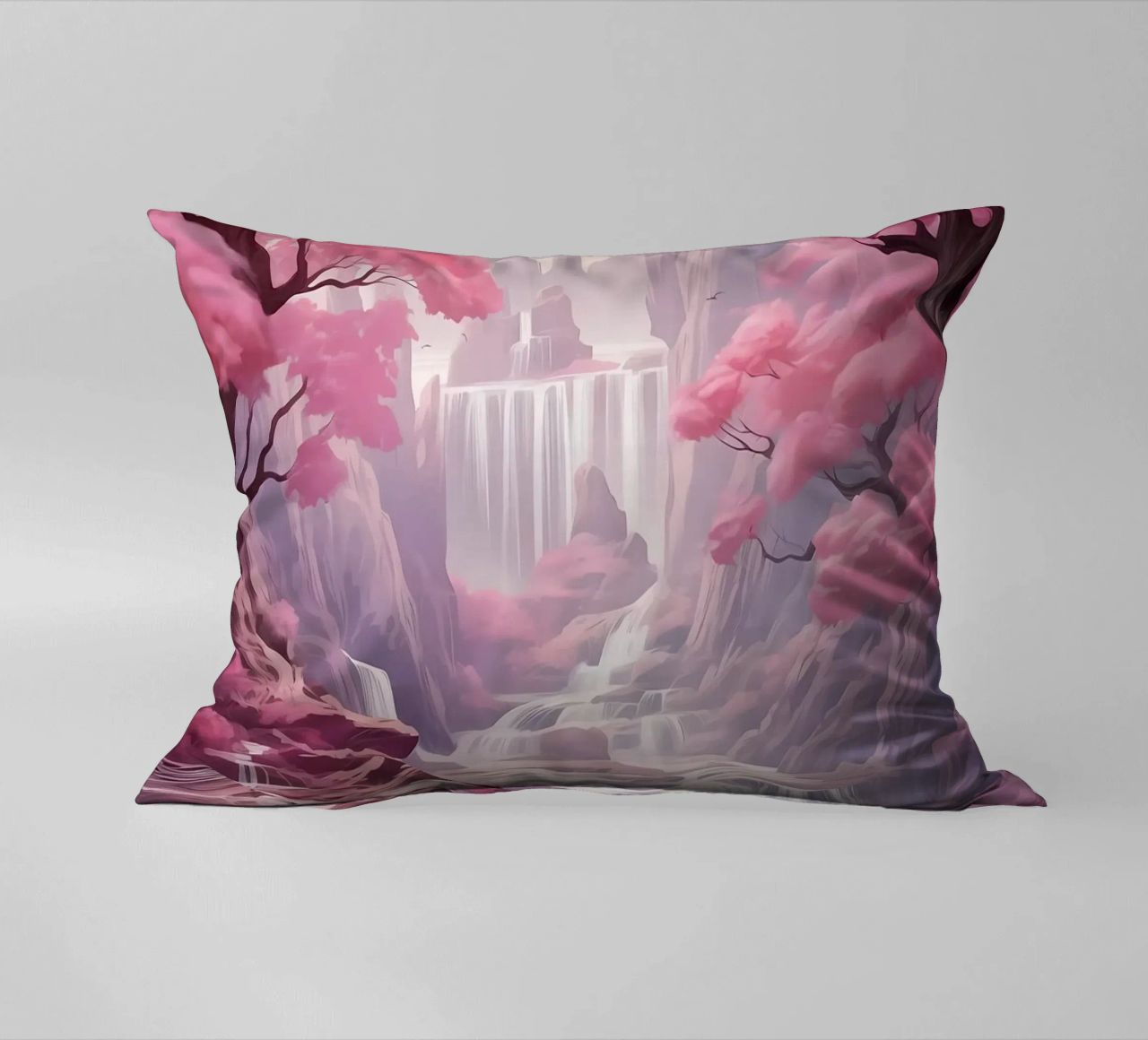 Waterfall Sakura Trees cuscino da Mikesell