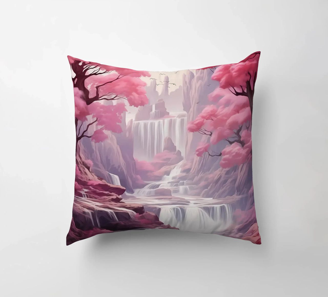Waterfall Sakura Trees cuscino da Mikesell