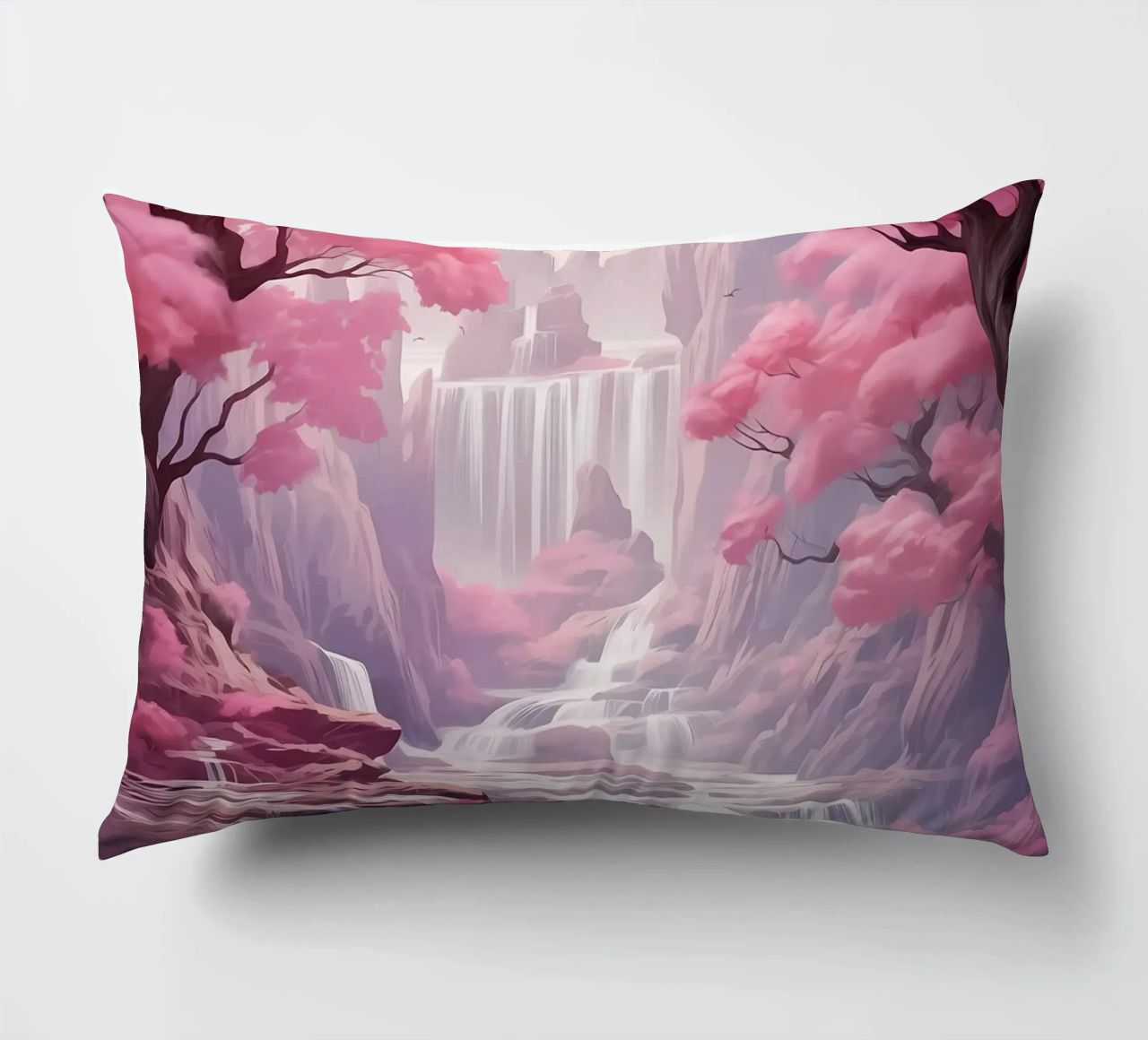 Waterfall Sakura Trees cuscino da Mikesell