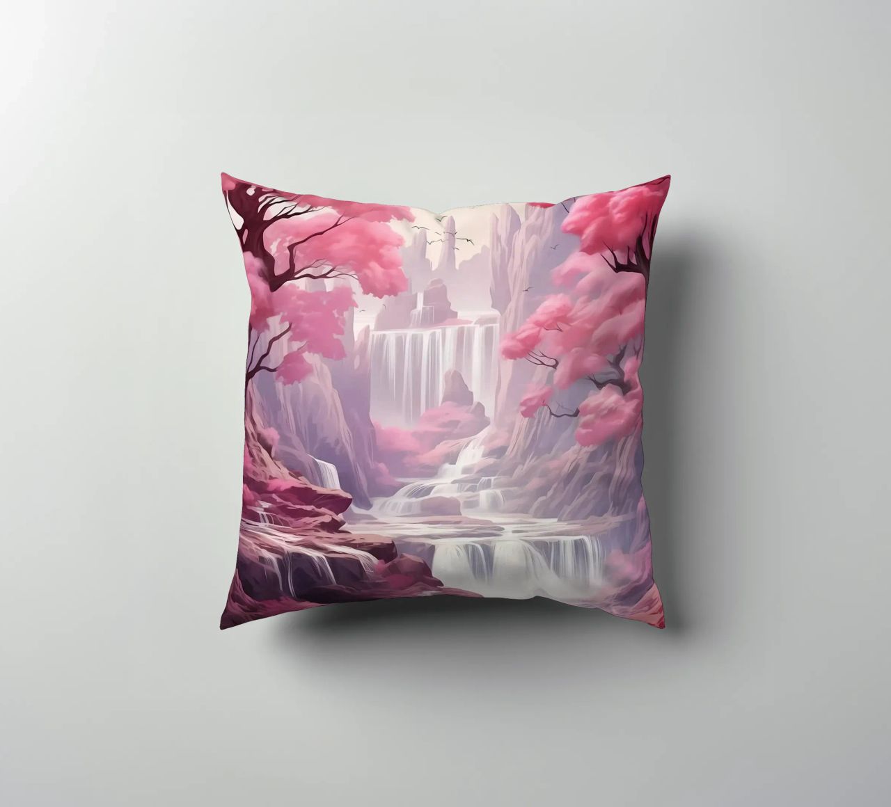 Waterfall Sakura Trees cuscino da Mikesell