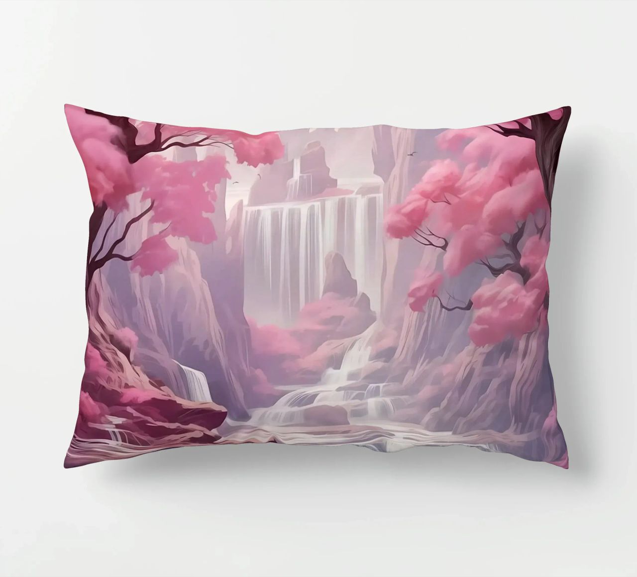 Waterfall Sakura Trees cuscino da Mikesell