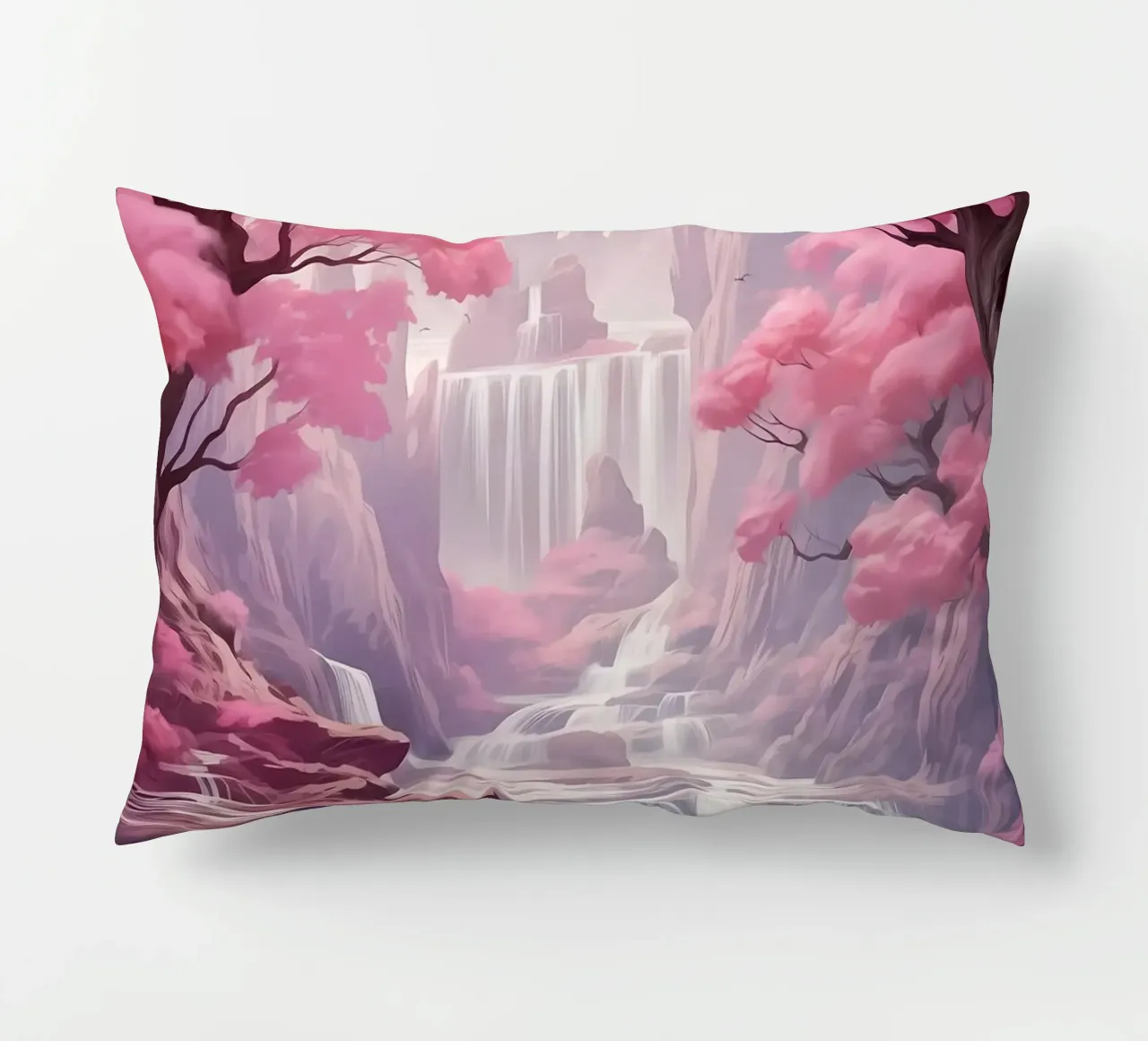 Árboles Sakura en cascada cojín de Mikesell