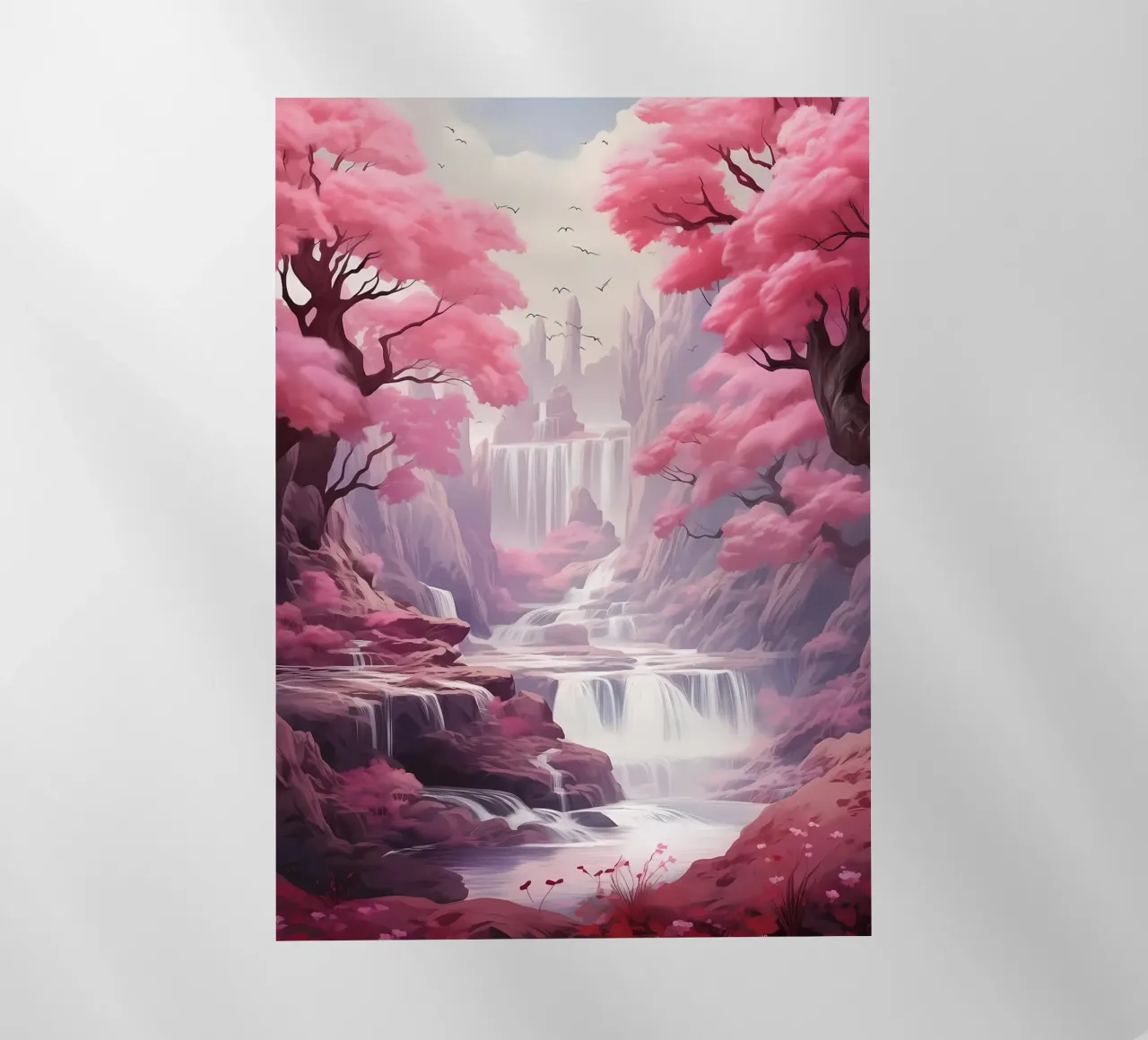 Waterfall Sakura Trees pellicola backlit da Mikesell