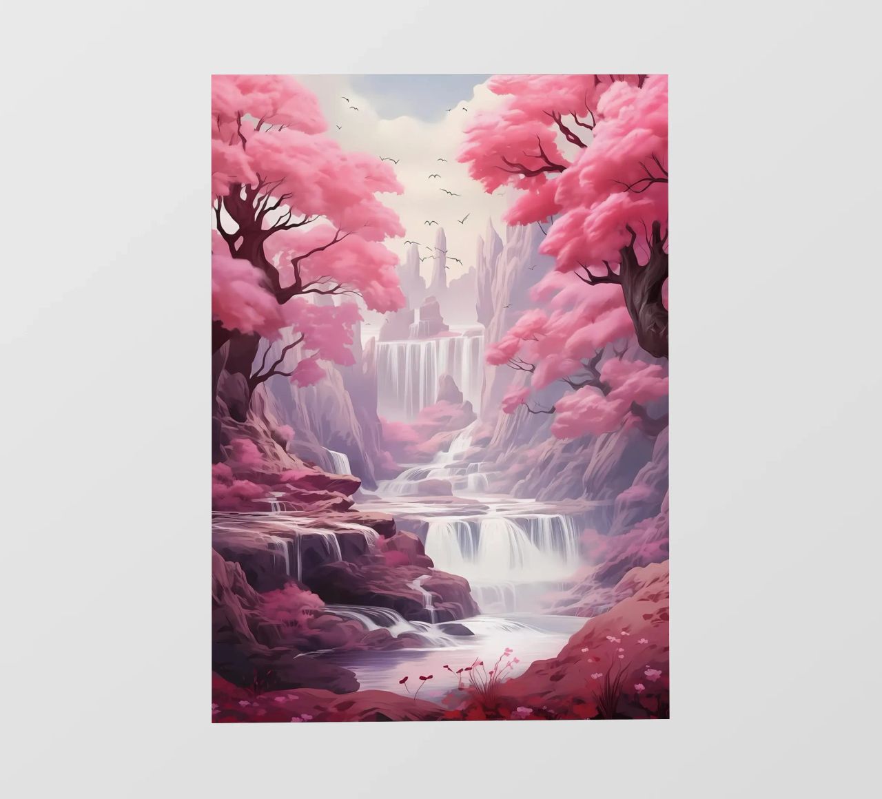 Waterfall Sakura Trees pellicola backlit da Mikesell