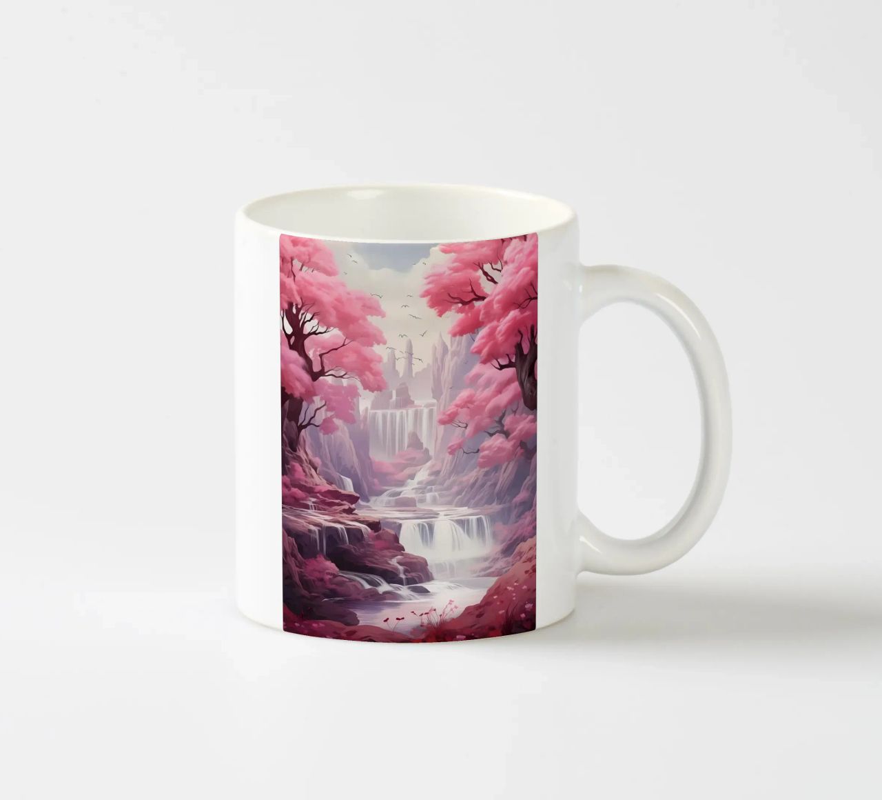 Waterfall Sakura Trees tazza in ceramica da Mikesell