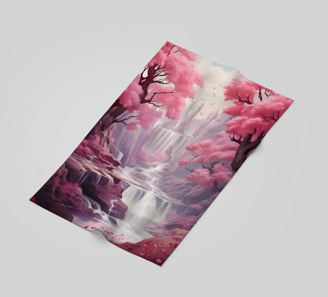 Waterfall Sakura Trees telo mare da Mikesell