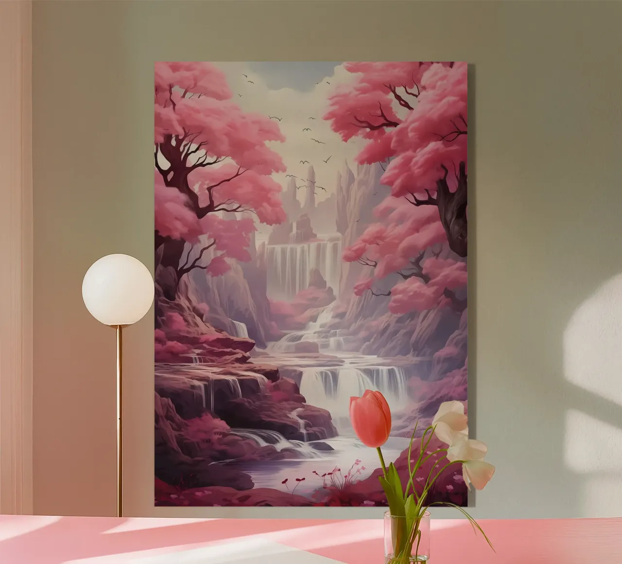 Waterfall Sakura Trees plexiglass da Mikesell