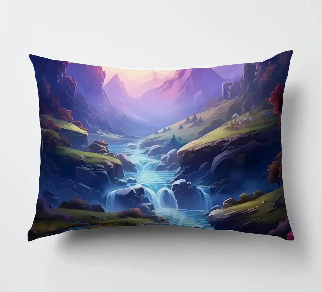 Wasserfall im Wald Natur Kissen von Mikesell