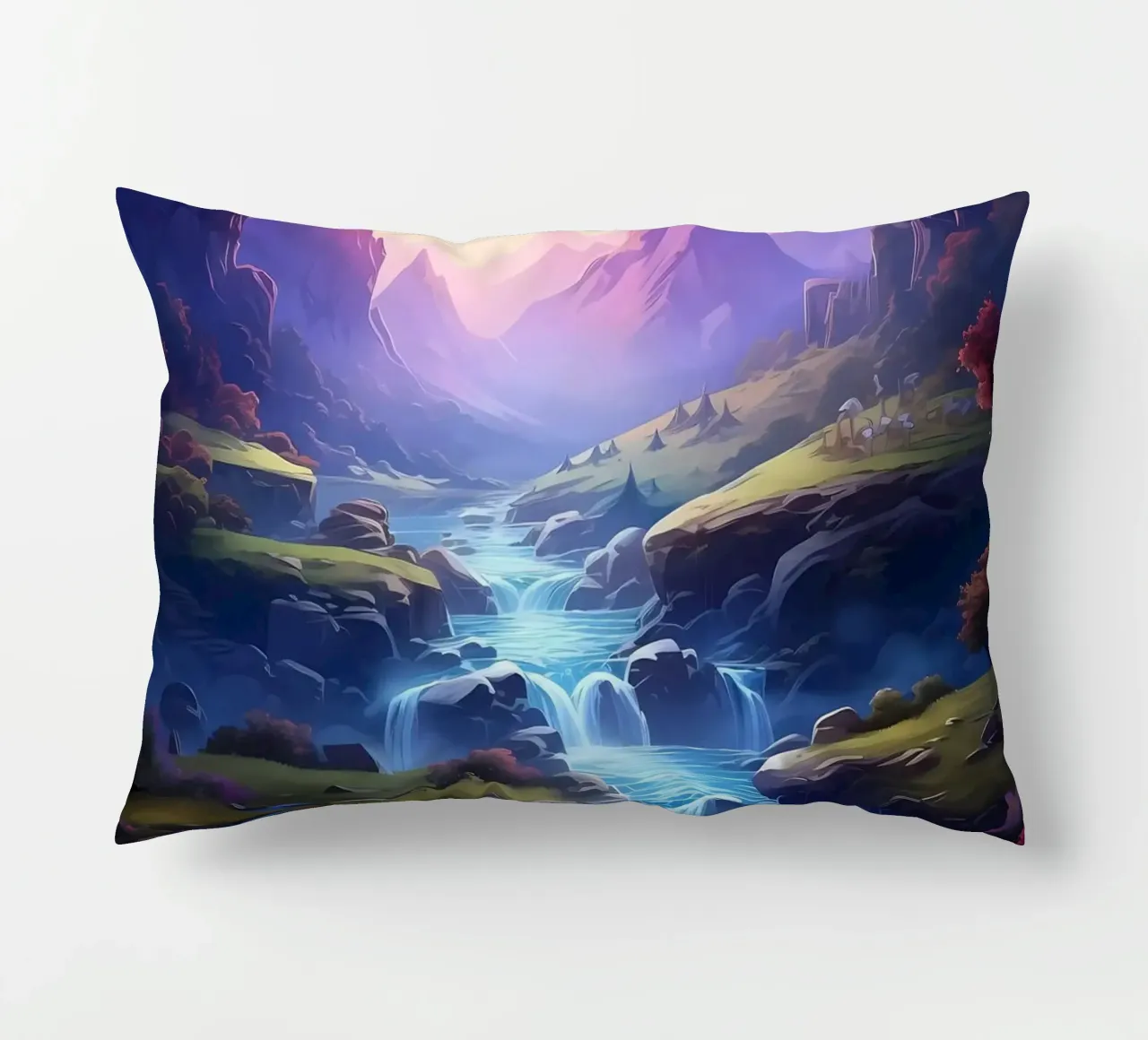 Wasserfall im Wald Natur Kissen von Mikesell