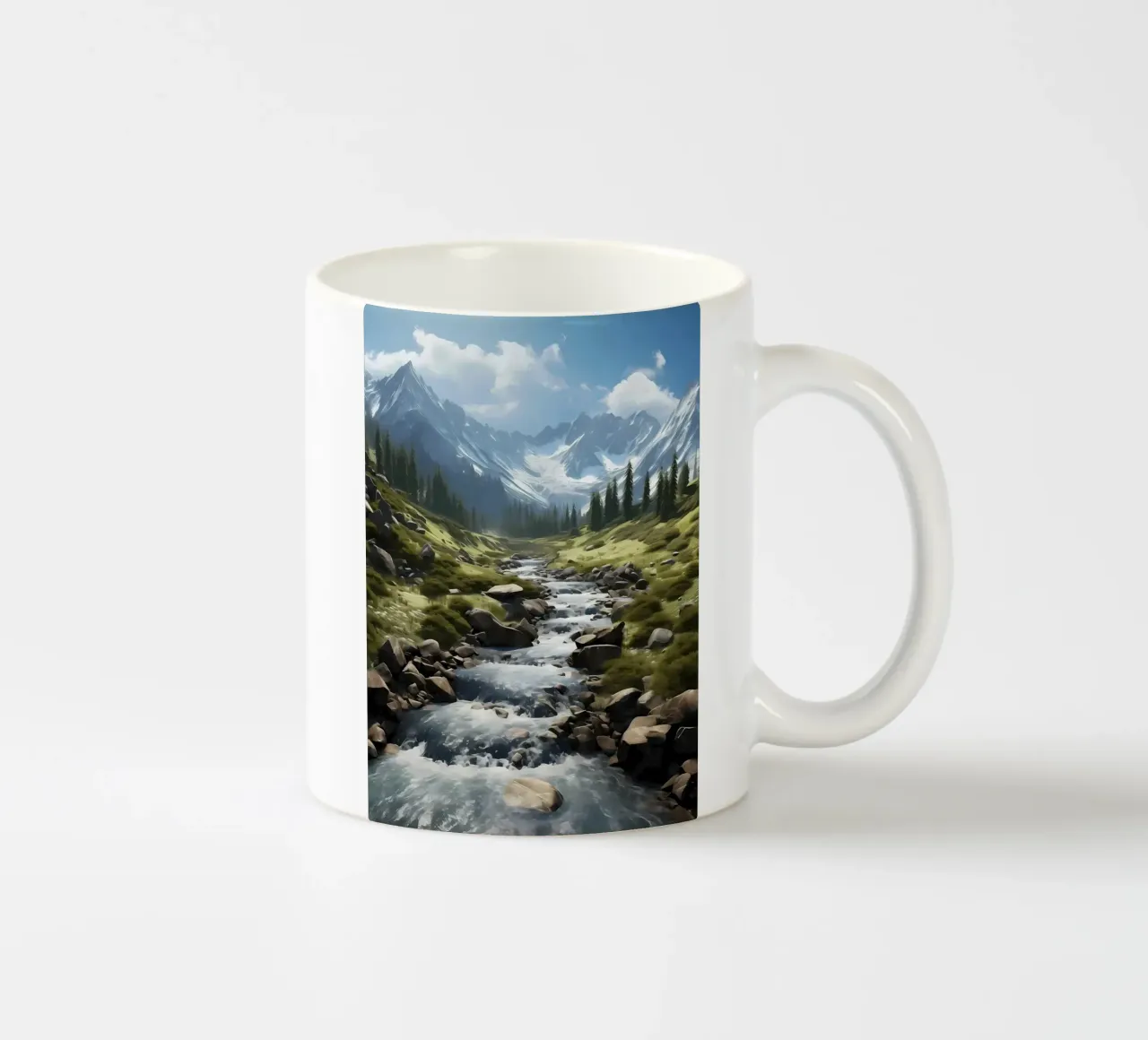 Cascata nella natura della foresta tazza in ceramica da Mikesell