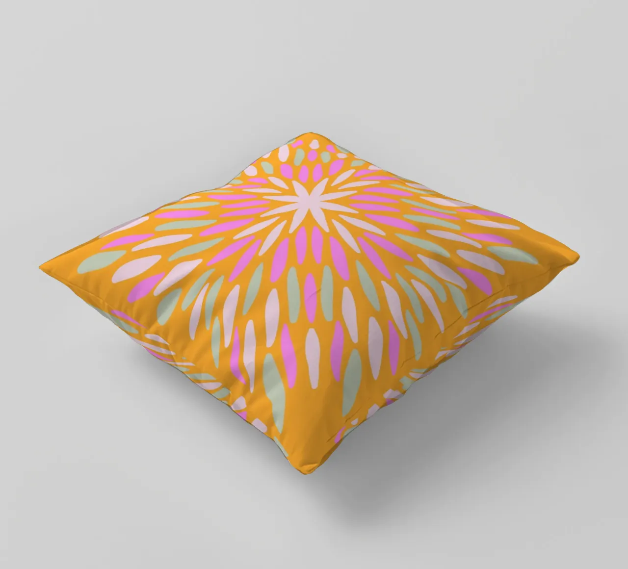 Petal burst - arancio, rosa e menta cuscino da Wackapacka