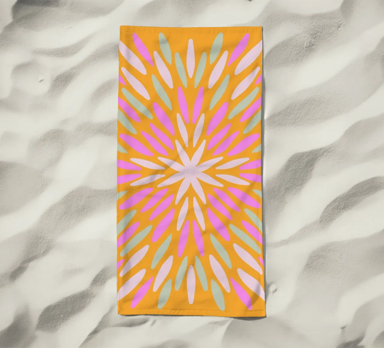 Petal burst - arancio, rosa e menta telo mare da Wackapacka