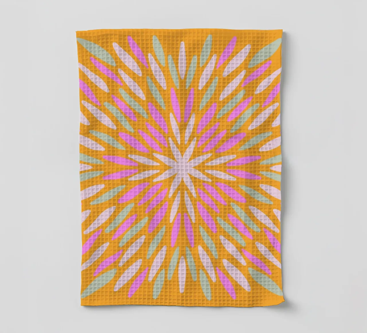 Petal burst - arancio, rosa e menta canovaccio da cucina da Wackapacka