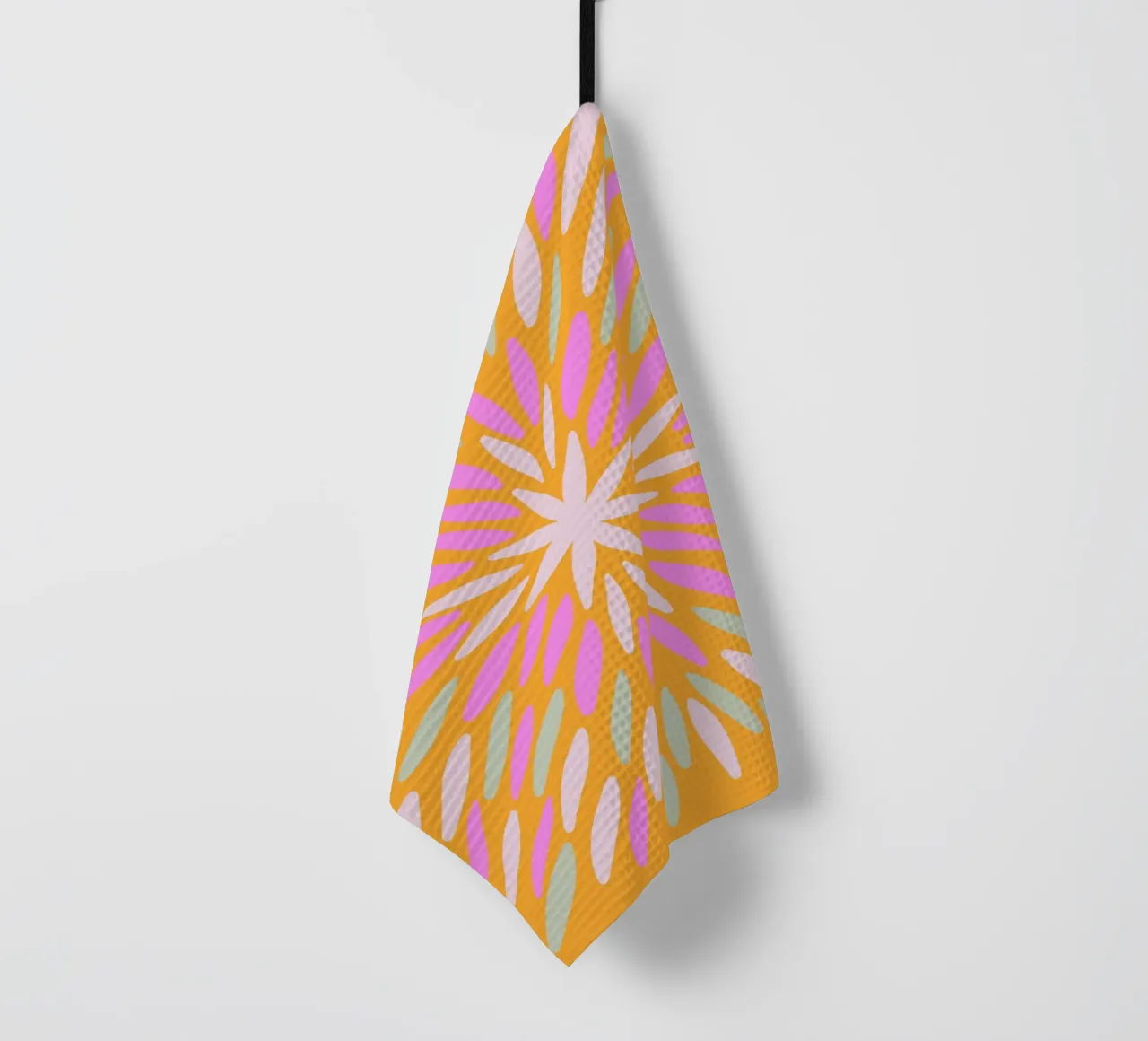 Petal burst - arancio, rosa e menta canovaccio da cucina da Wackapacka