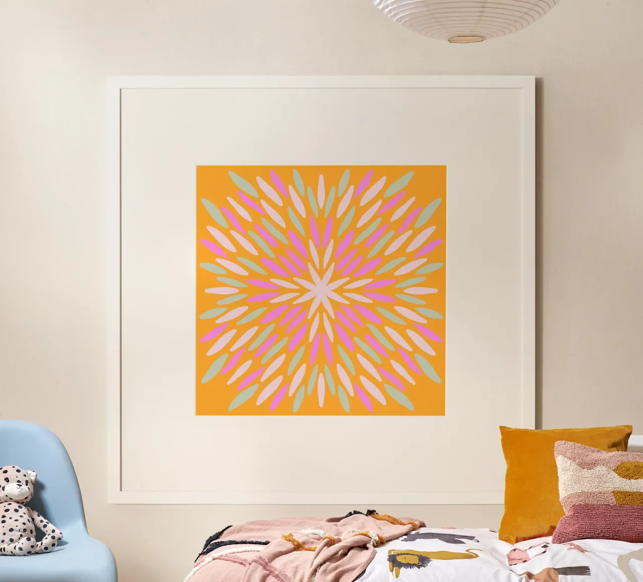 Petal burst - arancio, rosa e menta poster da Wackapacka