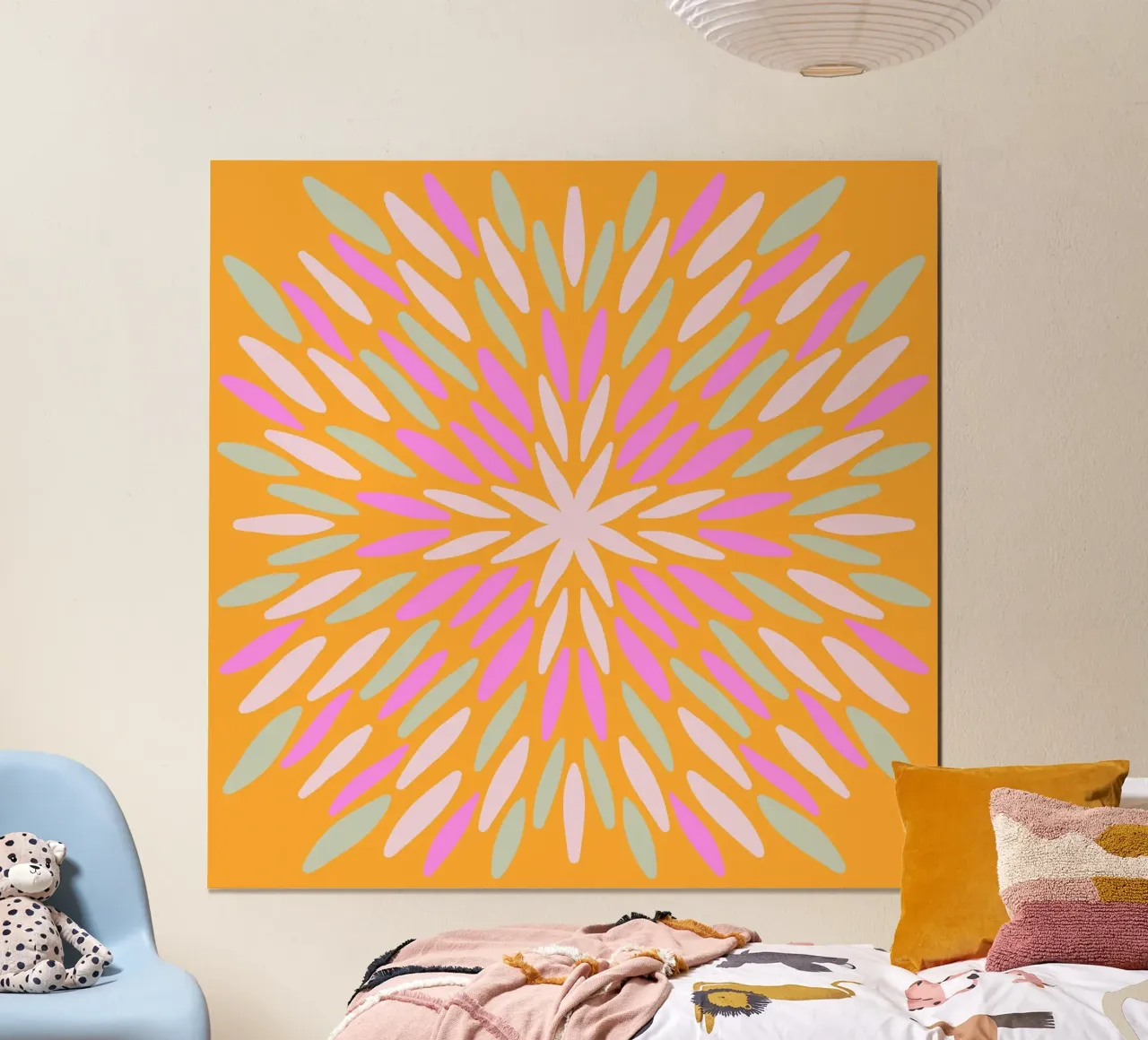 Petal burst - arancio, rosa e menta poster da Wackapacka