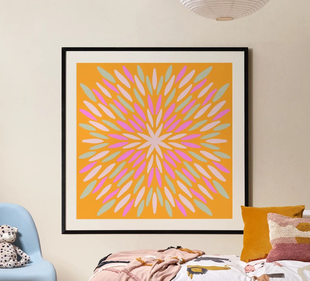 Petal burst - arancio, rosa e menta poster da Wackapacka