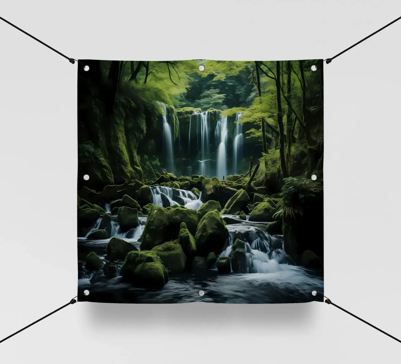 Cascata nella natura della foresta telo in pvc da Mikesell