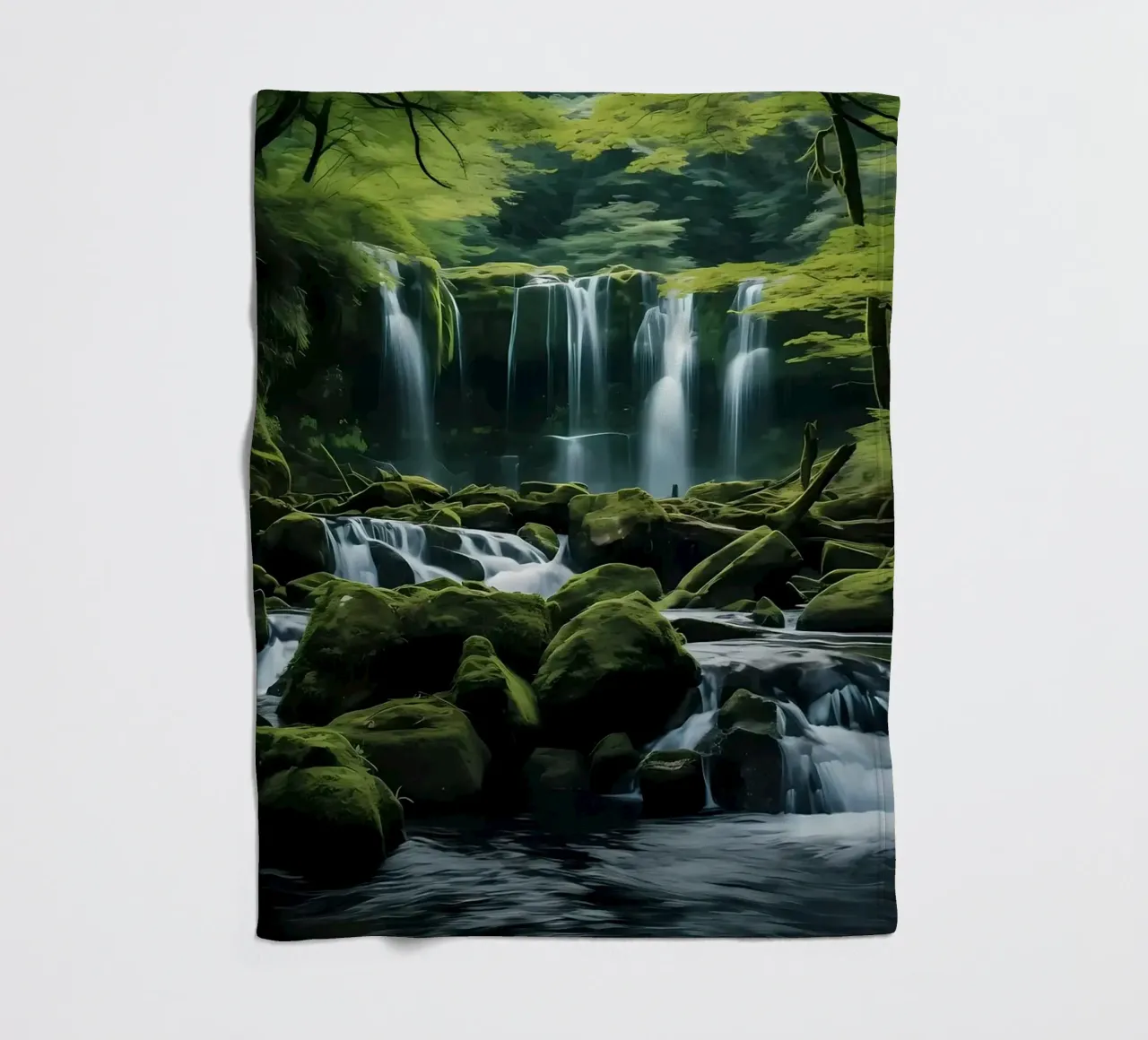 Cascata nella natura della foresta coperta in pile da Mikesell