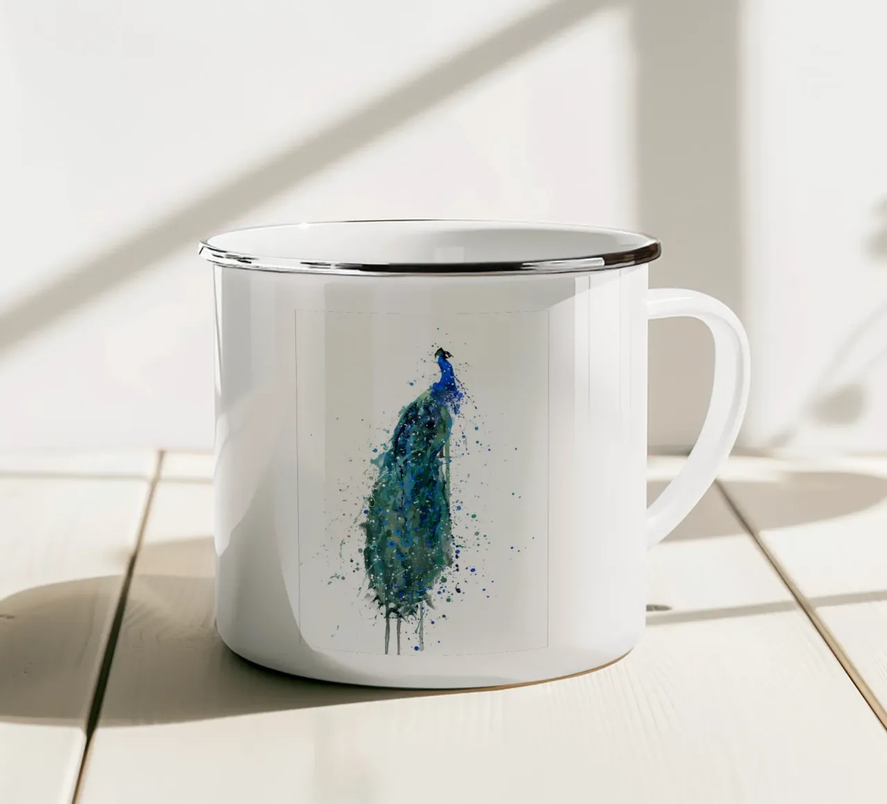 Pavone tazza in smalto da Allaire