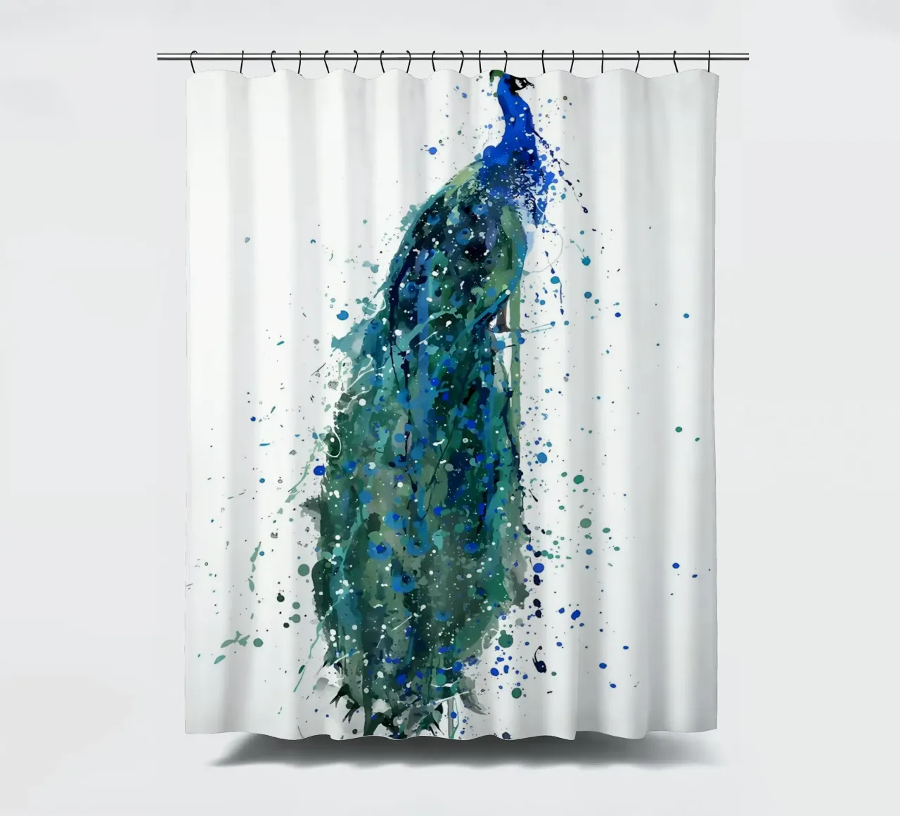 Peacock shower curtain by Allaire