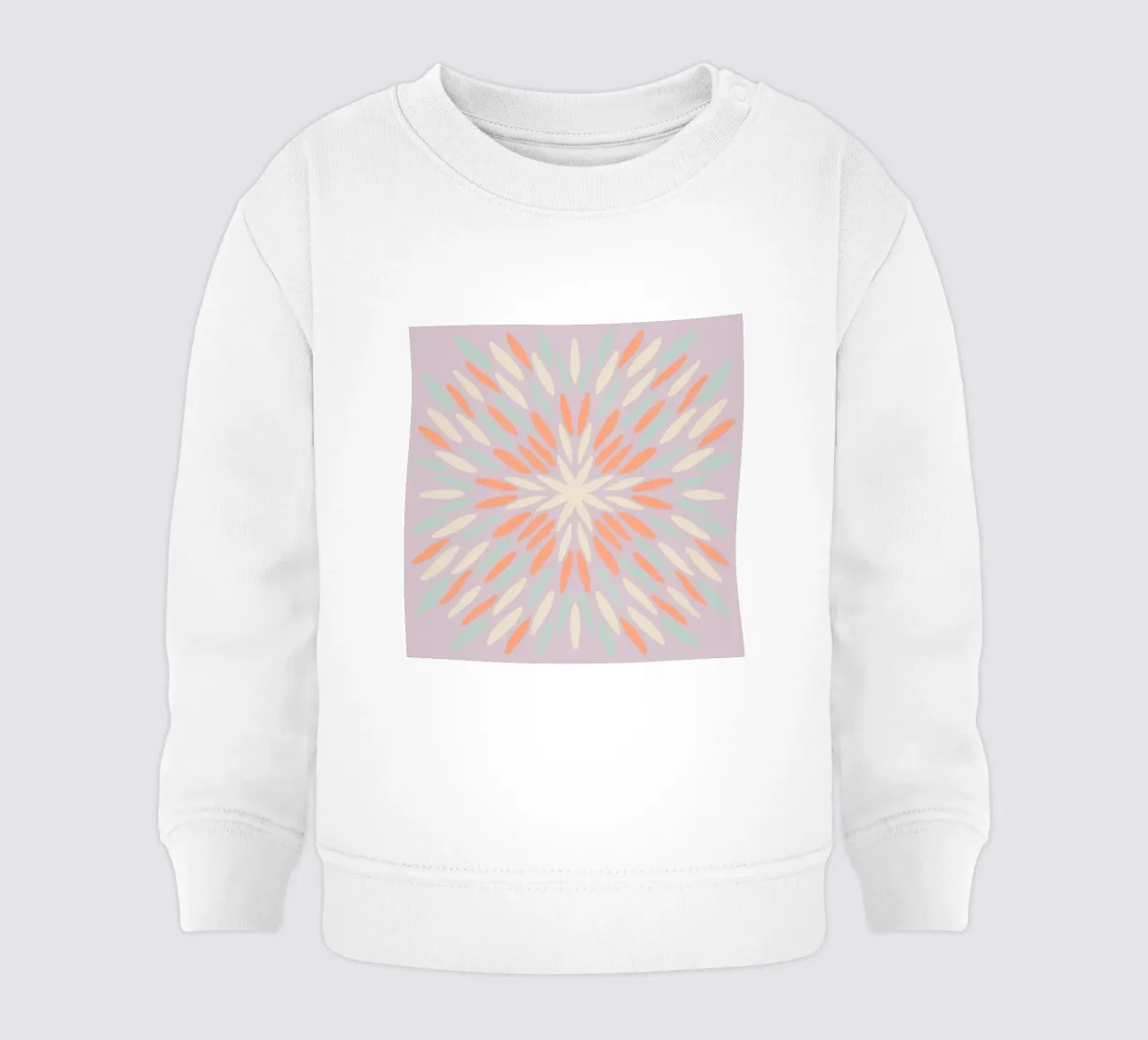 Petal burst - rosa pastello, menta e arancione felpa neonato da Wackapacka