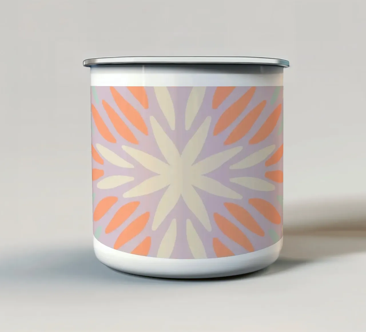 Petal burst - rosa pastello, menta e arancione tazza in smalto da Wackapacka
