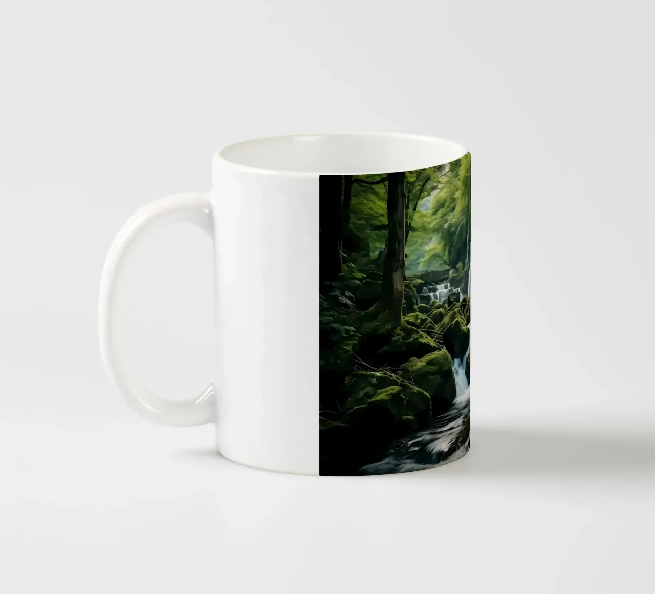 Cascata nella natura della foresta tazza in ceramica da Mikesell