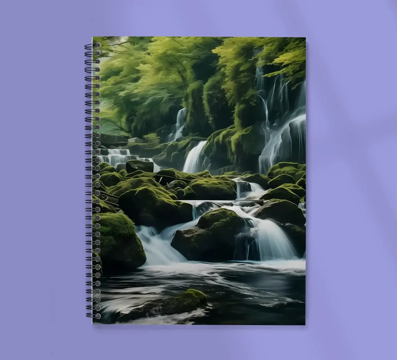 Wasserfall im Wald Natur Ringbuch von Mikesell