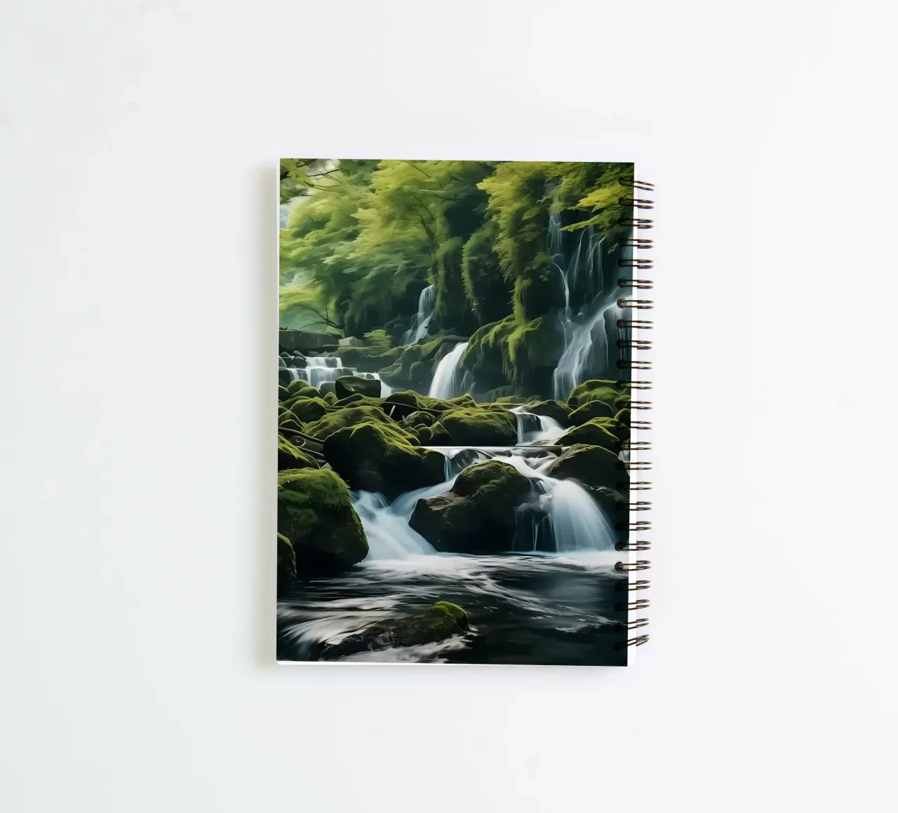 Wasserfall im Wald Natur Ringbuch von Mikesell