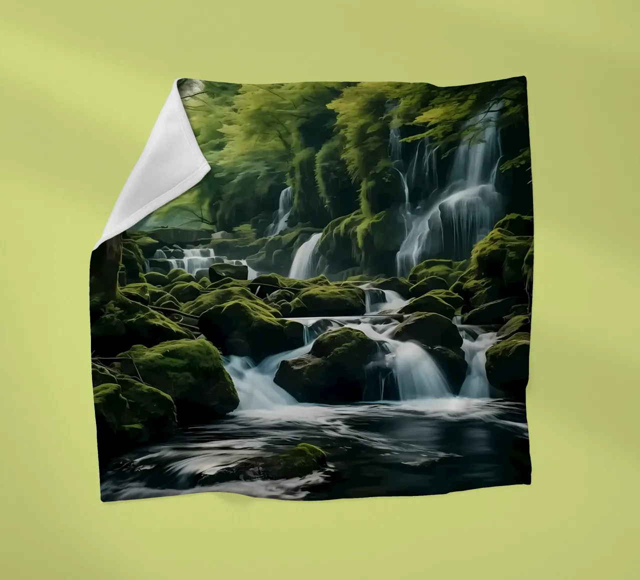 Cascata nella natura della foresta coperta in pile da Mikesell