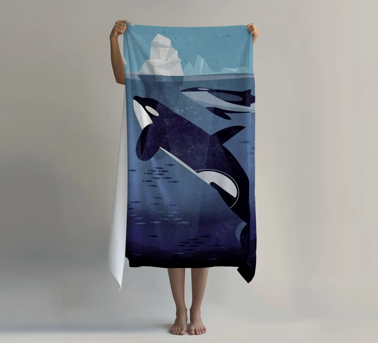 Orca beach towel by Dieter Braun