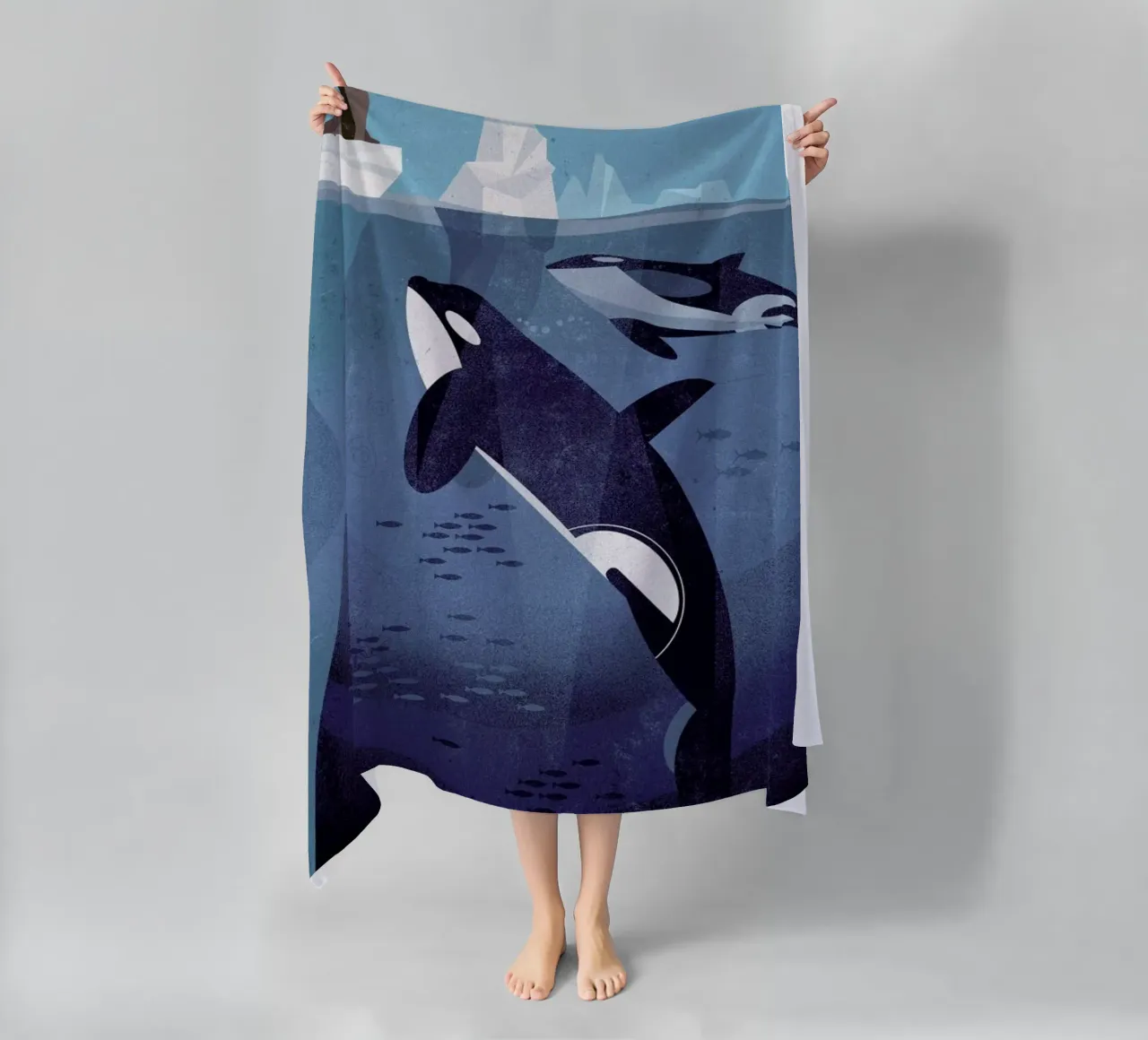 Orca beach towel by Dieter Braun