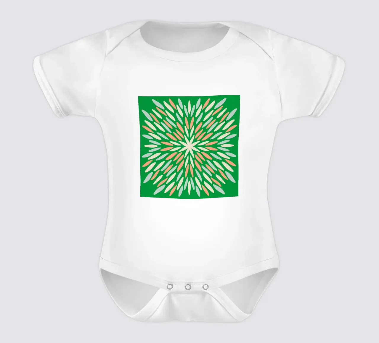 Scoppio di petali - verde, arancione, blu body neonato maniche corte da Wackapacka