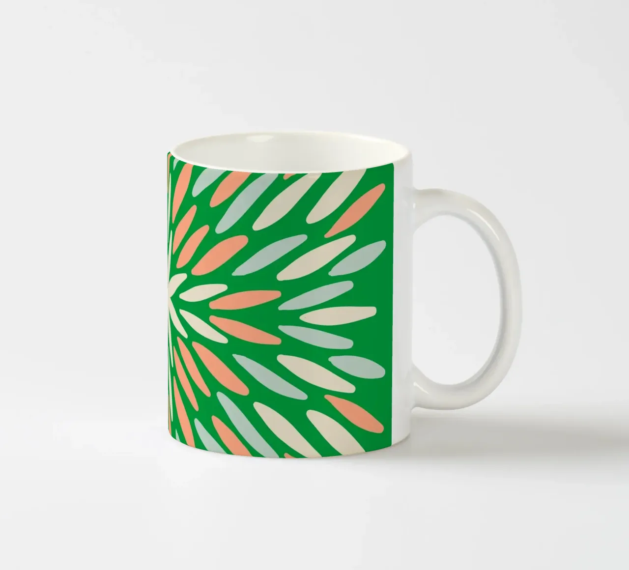 Scoppio di petali - verde, arancione, blu tazza in ceramica da Wackapacka