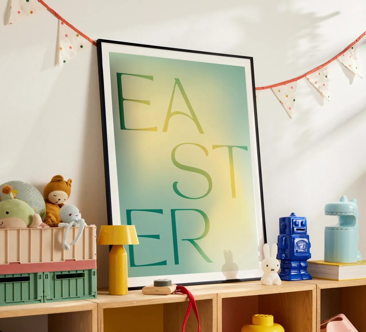 Easter (green) poster con telaio in plastica da treechild