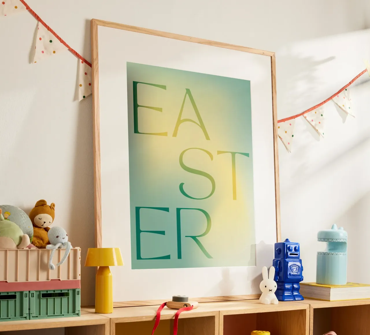 Easter (green) poster con telaio in plastica da treechild