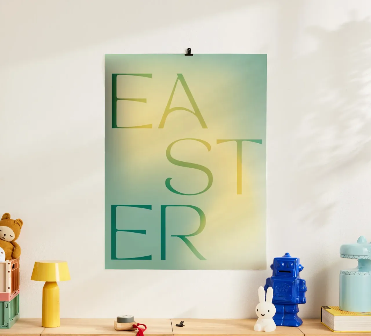 Easter (green) poster con telaio in plastica da treechild