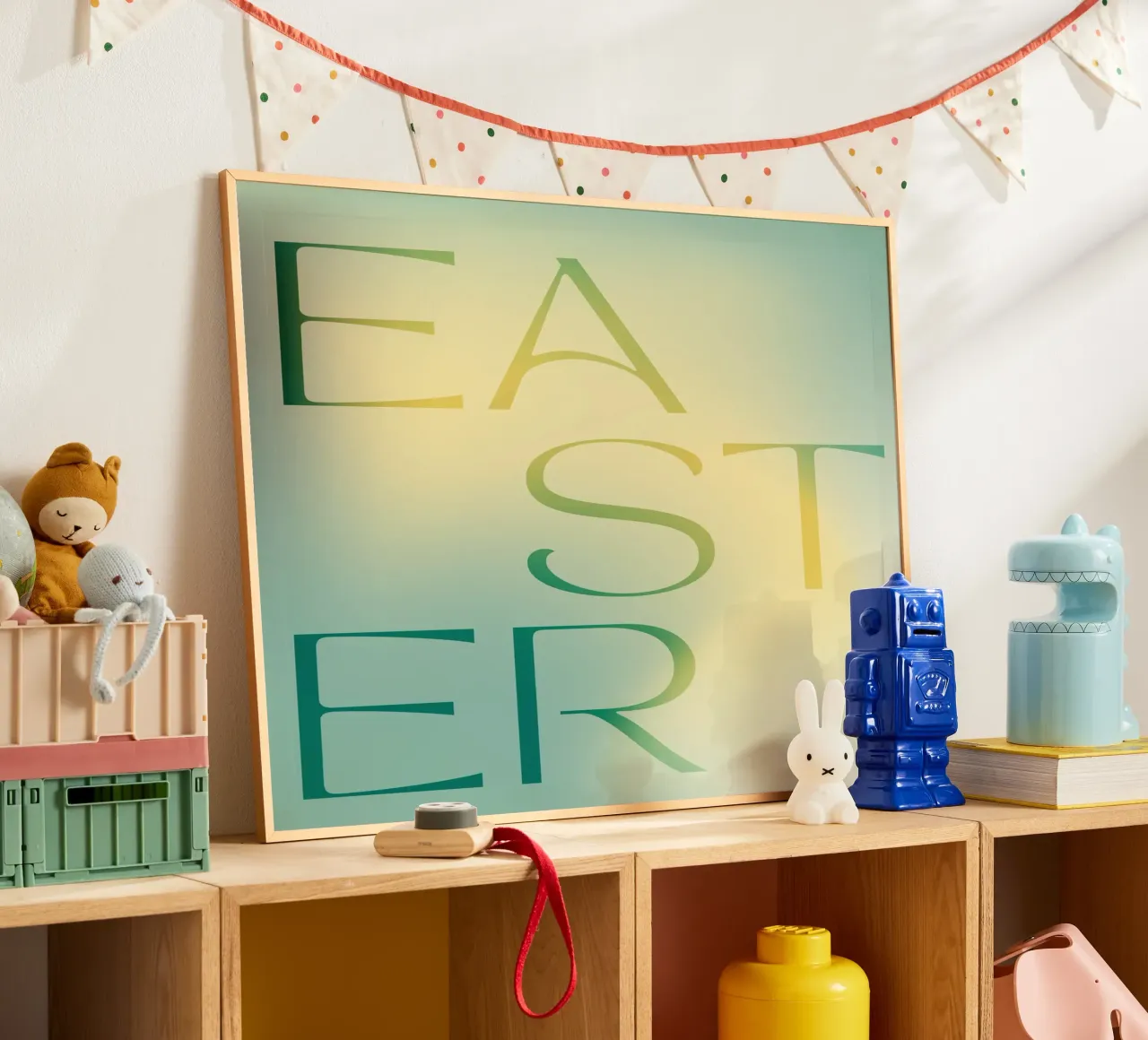 Easter (green) poster con telaio in plastica da treechild