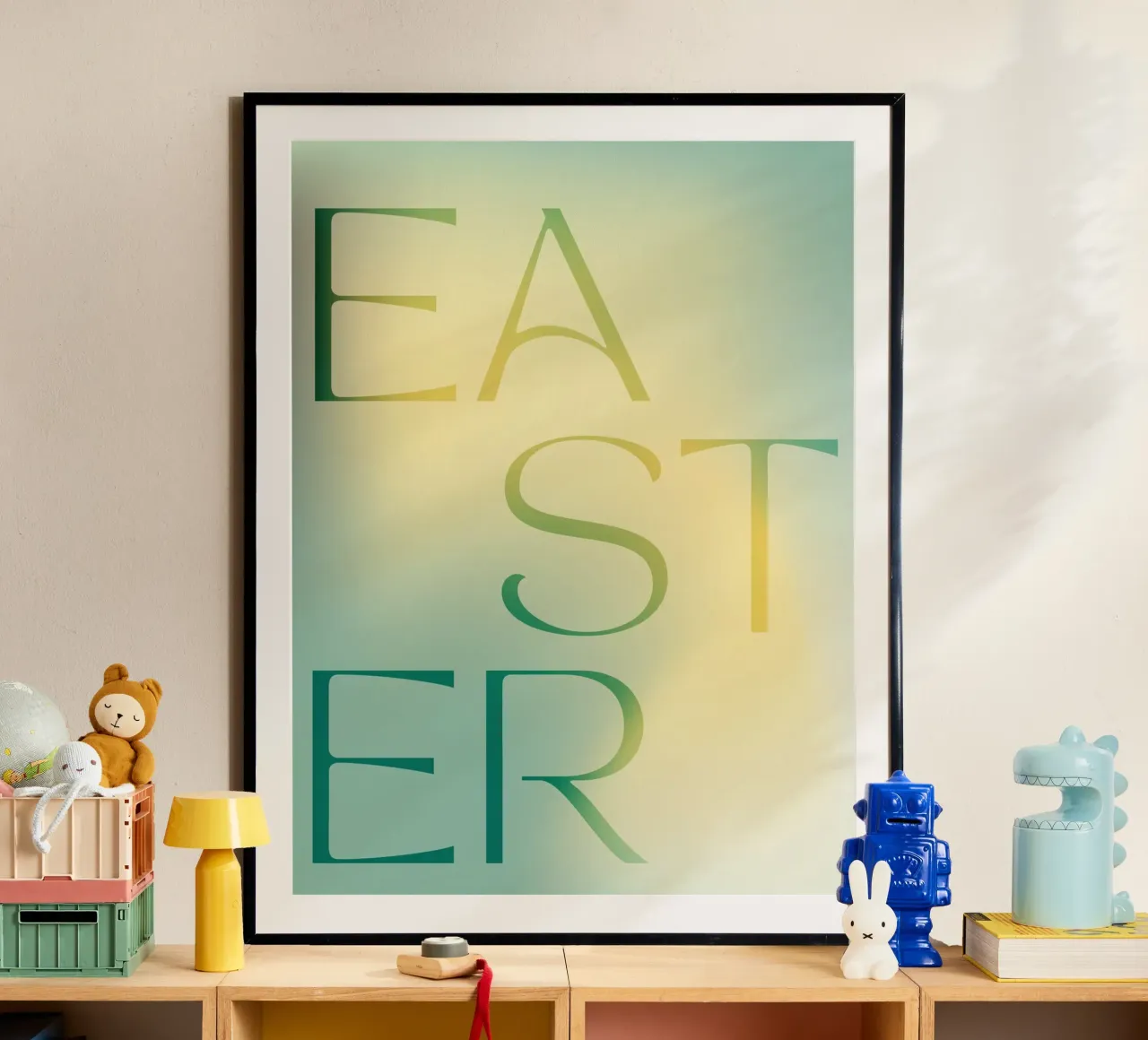 Easter (green) poster con telaio in plastica da treechild