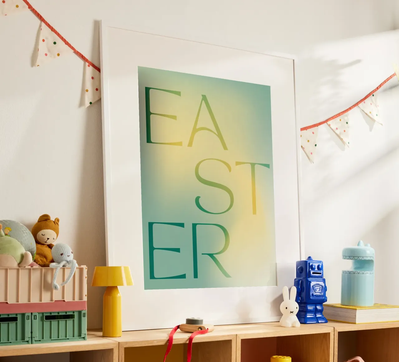 Easter (green) poster con telaio in plastica da treechild