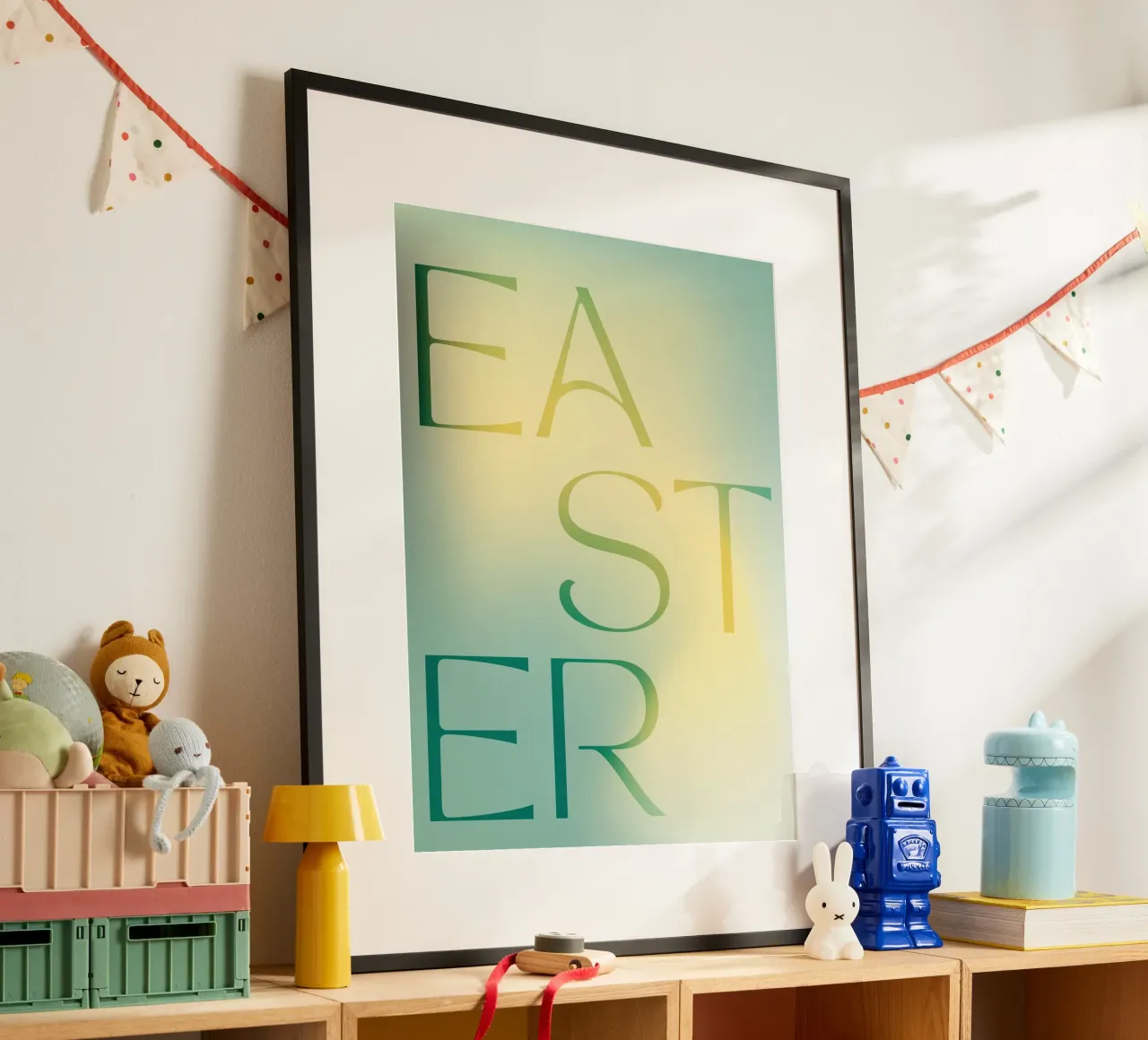 Easter (green) poster con telaio in plastica da treechild