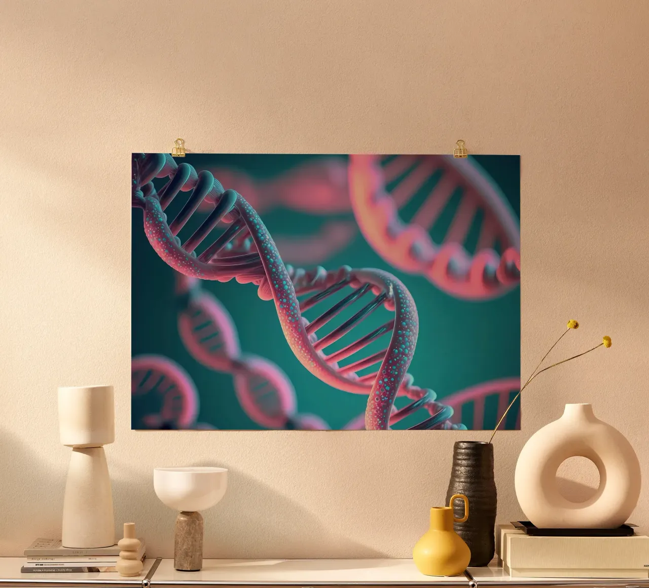 DNA genetico Natura Segreto poster con telaio in alluminio da Delaplane