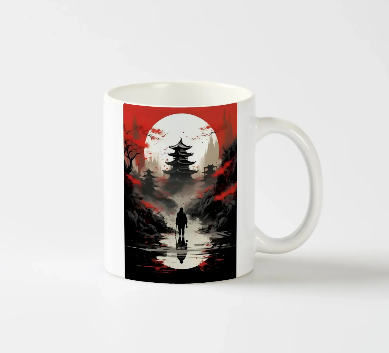Arte rossa del Giappone tazza in ceramica da Mikesell