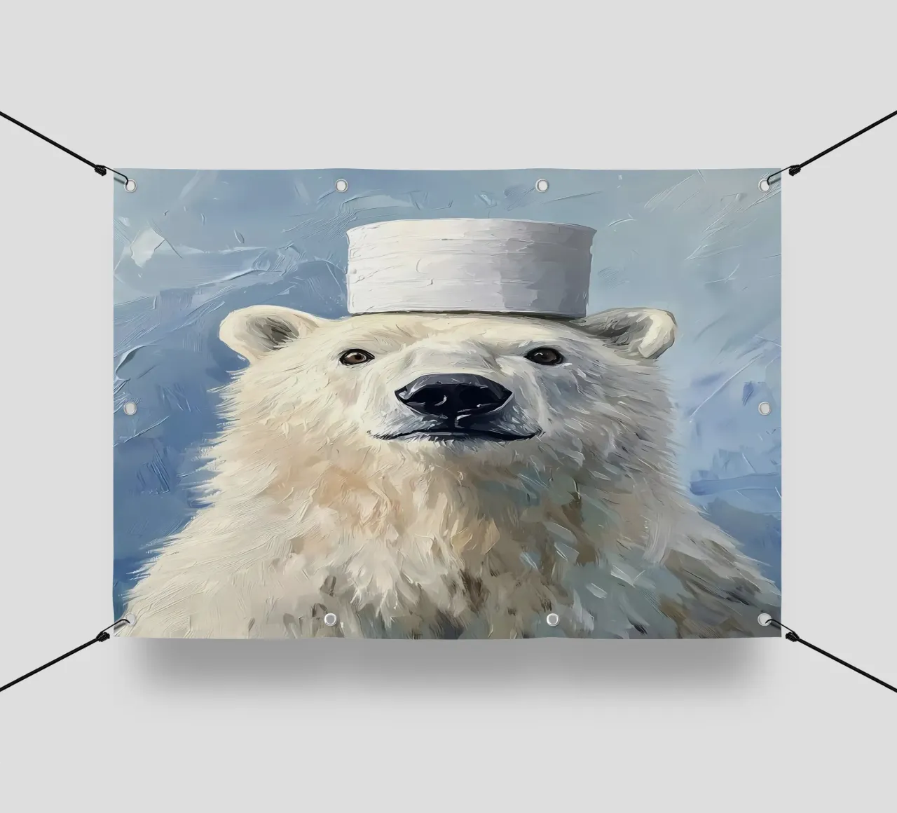 Orso polare con cappello di carta igienica telo in pvc da Ginnery
