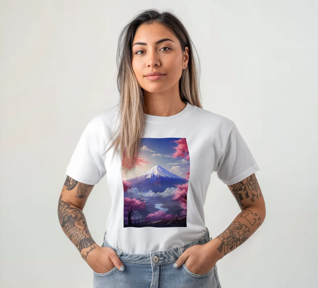 Cherry Blossom Japan Art t-shirt by Mikesell