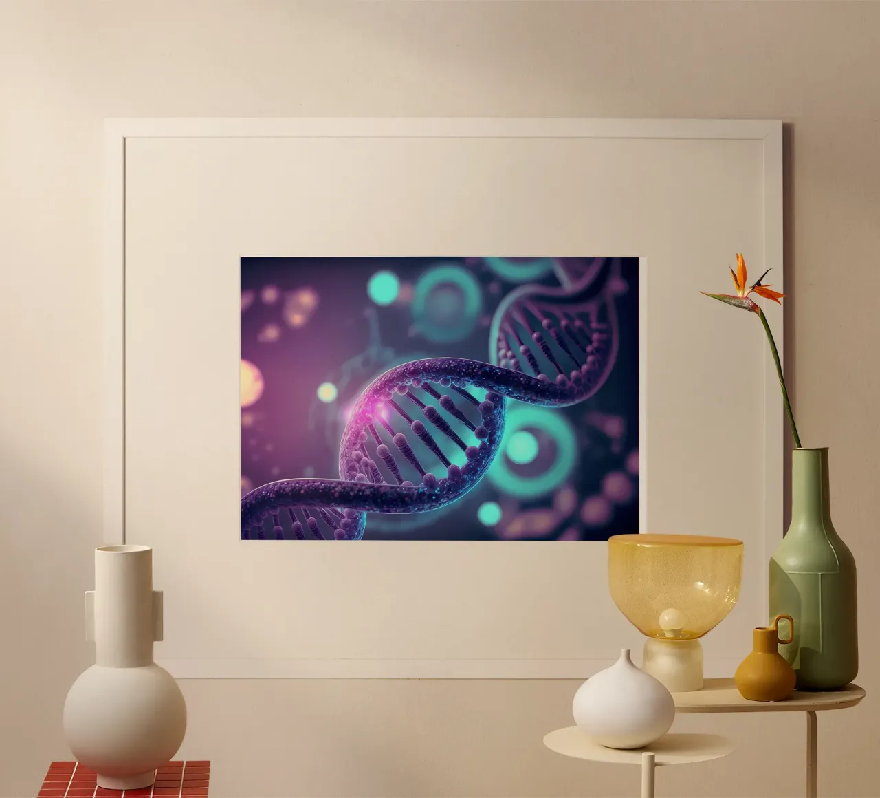 Enthüllung des genetischen Mysteriums Poster mit Kunststoffrahmen von Delaplane