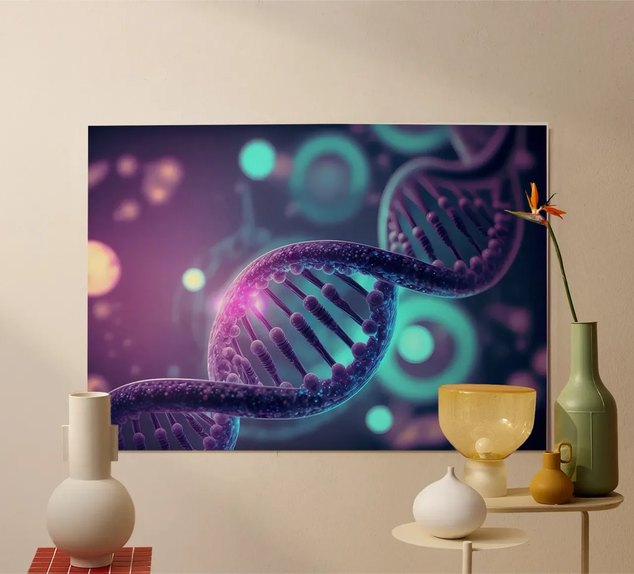 Enthüllung des genetischen Mysteriums Poster mit Kunststoffrahmen von Delaplane